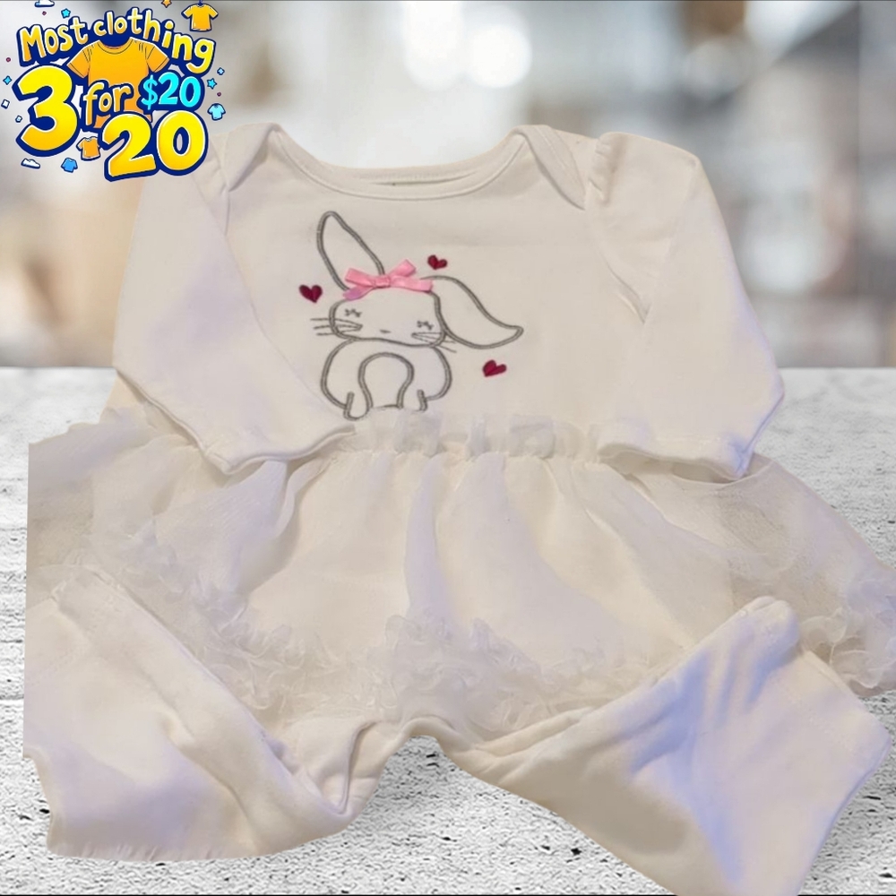 Little wonders white tutu outfit size 6-9 months
